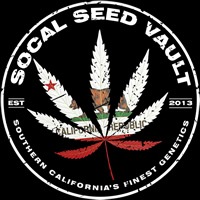 Company Logo by Socal Seed Vault, Cannabis leaf with California republic inside