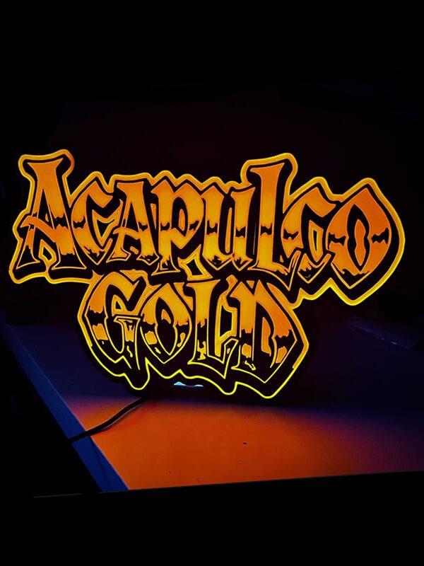 Acapulco Gold-6 Central Refinery High-Lights Acapulco Gold 3D-Printed LED Sign